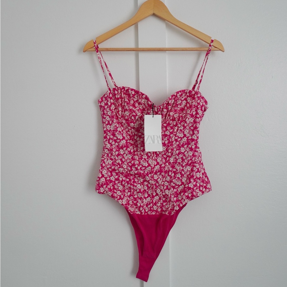 Zara Pink Floral Bodysuit